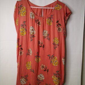 Loft Outlet Shirt Women XL Short Sleeve Soft Floral
